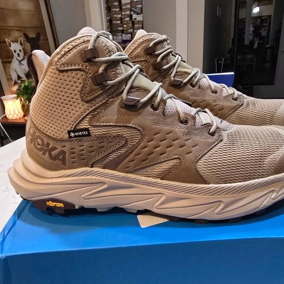 HOKA ONE ONE Mens Sz 12 D ANACAPA 2 MID GTX 1141633-DOTN DUNE / OXFORD TAN NEW - Picture 3 of 12